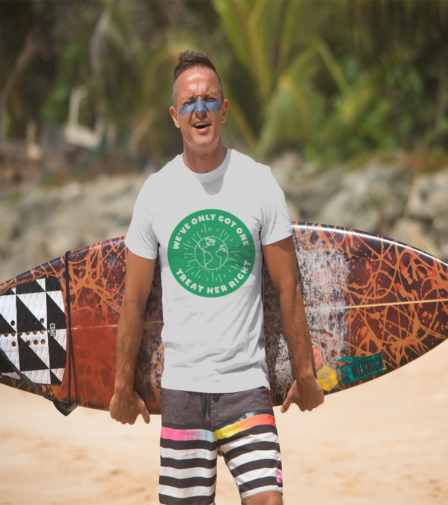 We've Only Got One Earth Treat Her Right Circular Earth Badge T-Shirt