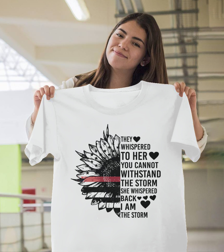 I Am the Storm Sunflower American Flag Veteran T-Shirt
