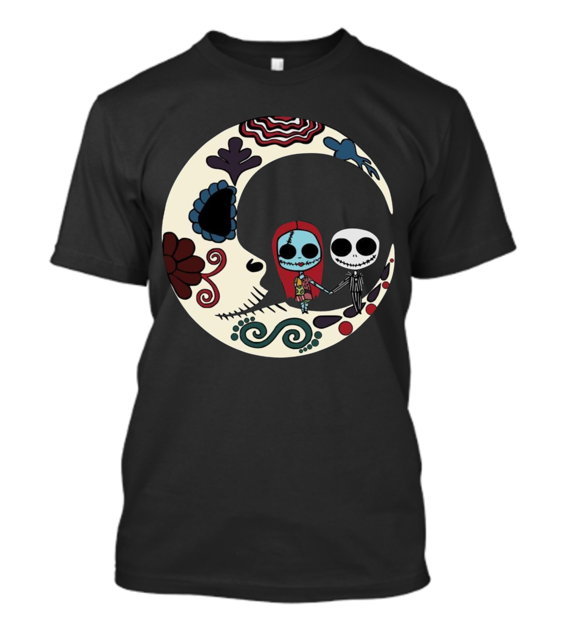 Calavera Moon Jack Skellington Sally Día De Los Muertos T-Shirt
