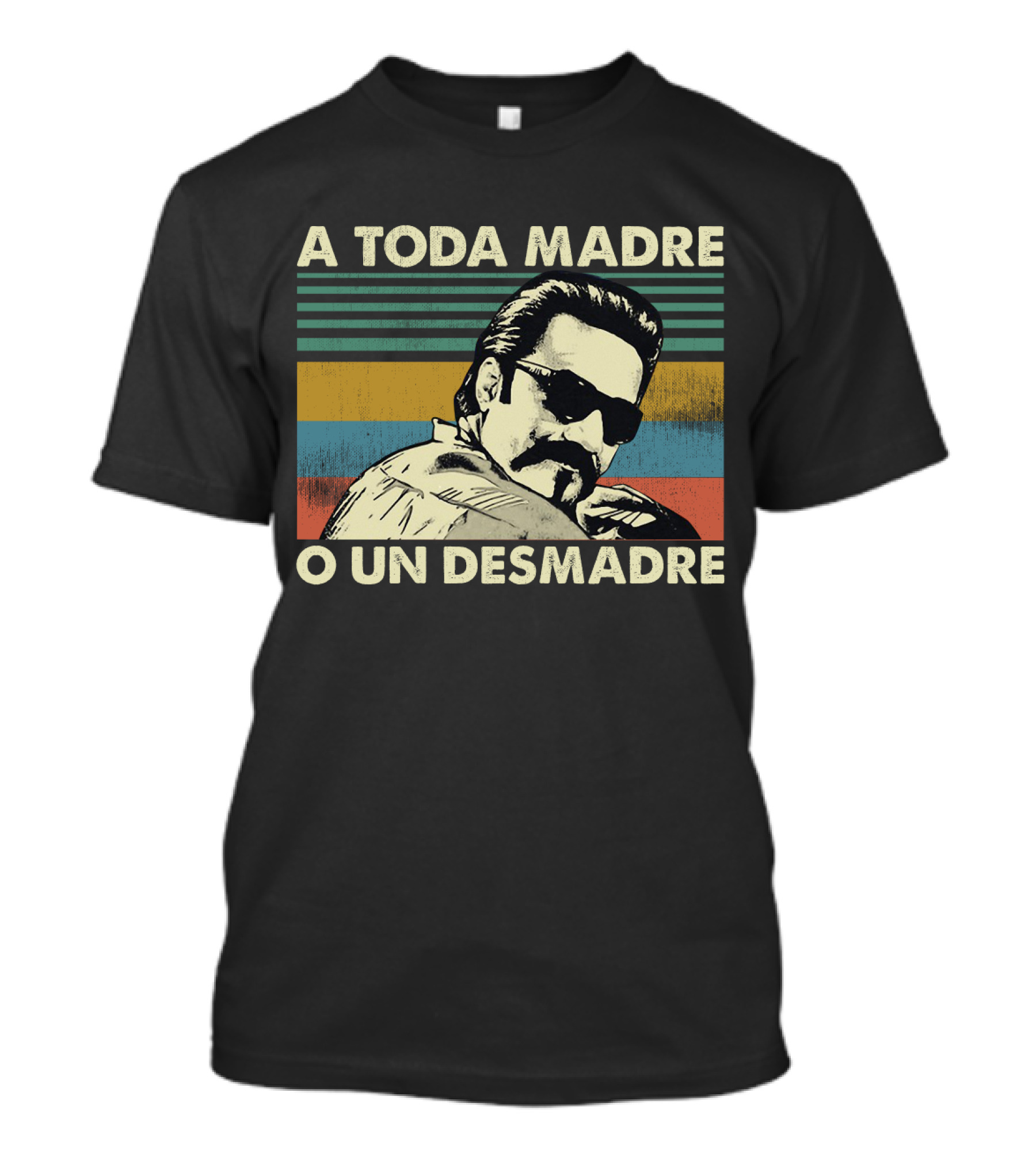 A Toda Madre O Un Desmadre Vintage Retro Stripes Cool Sunglasses T-Shirt