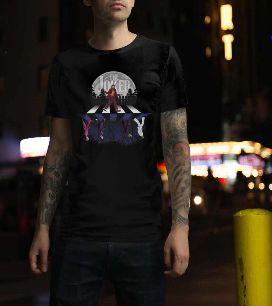 The Joker Walking Across Abbey Road Parody For Rock And Comic Fans T-Shirt