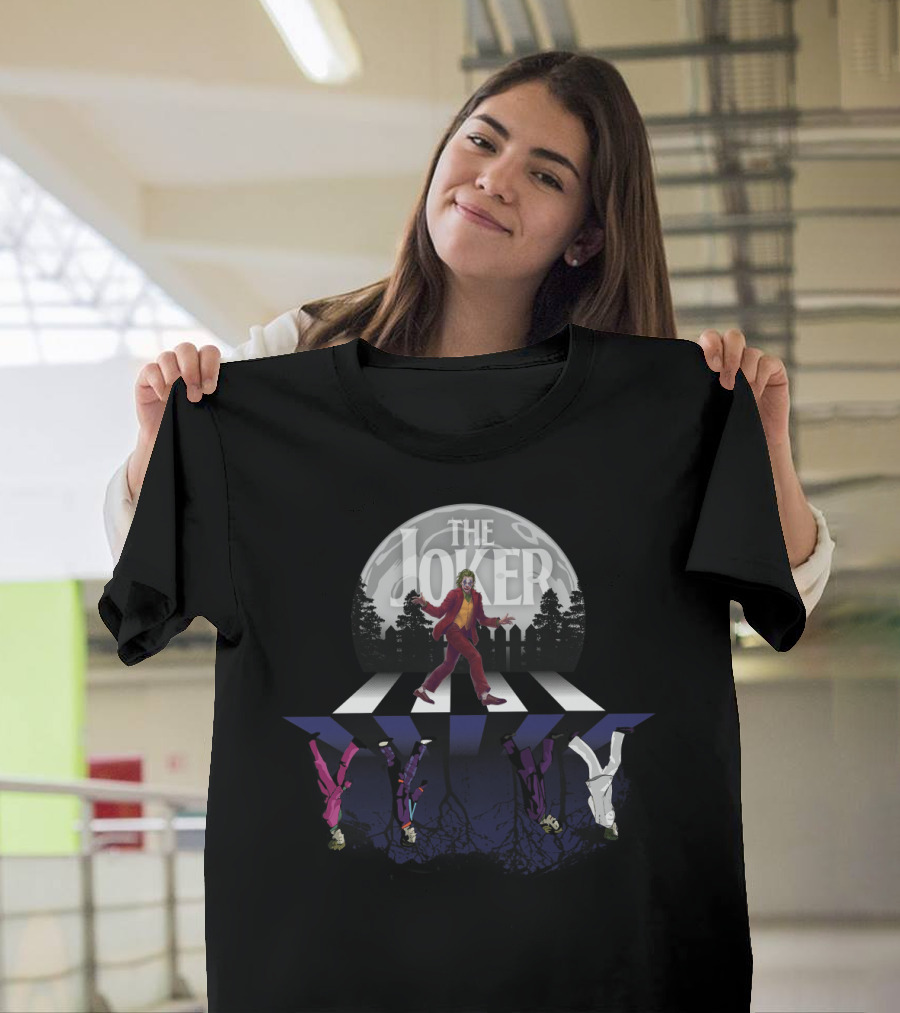 The Joker Walking Across Abbey Road Parody For Rock And Comic Fans T-Shirt