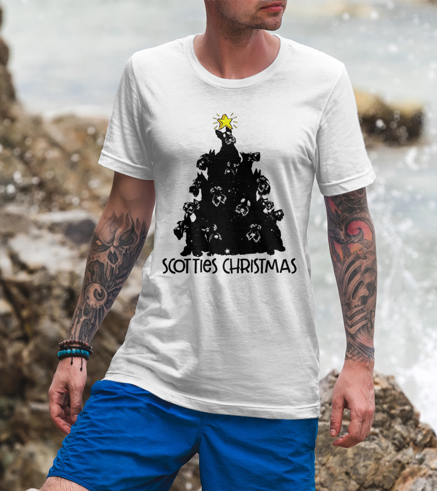 Scotties Christmas Tree With Star T-Shirt