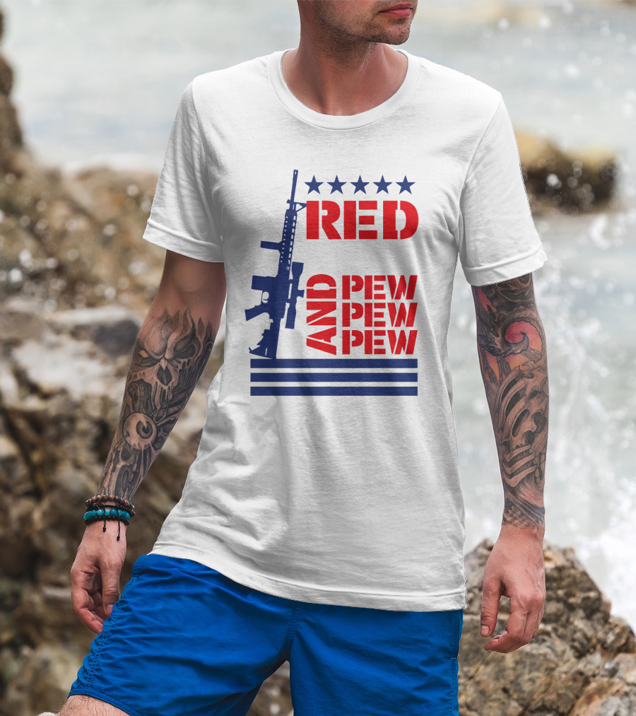 Red And Pew Pew Pew T-Shirt