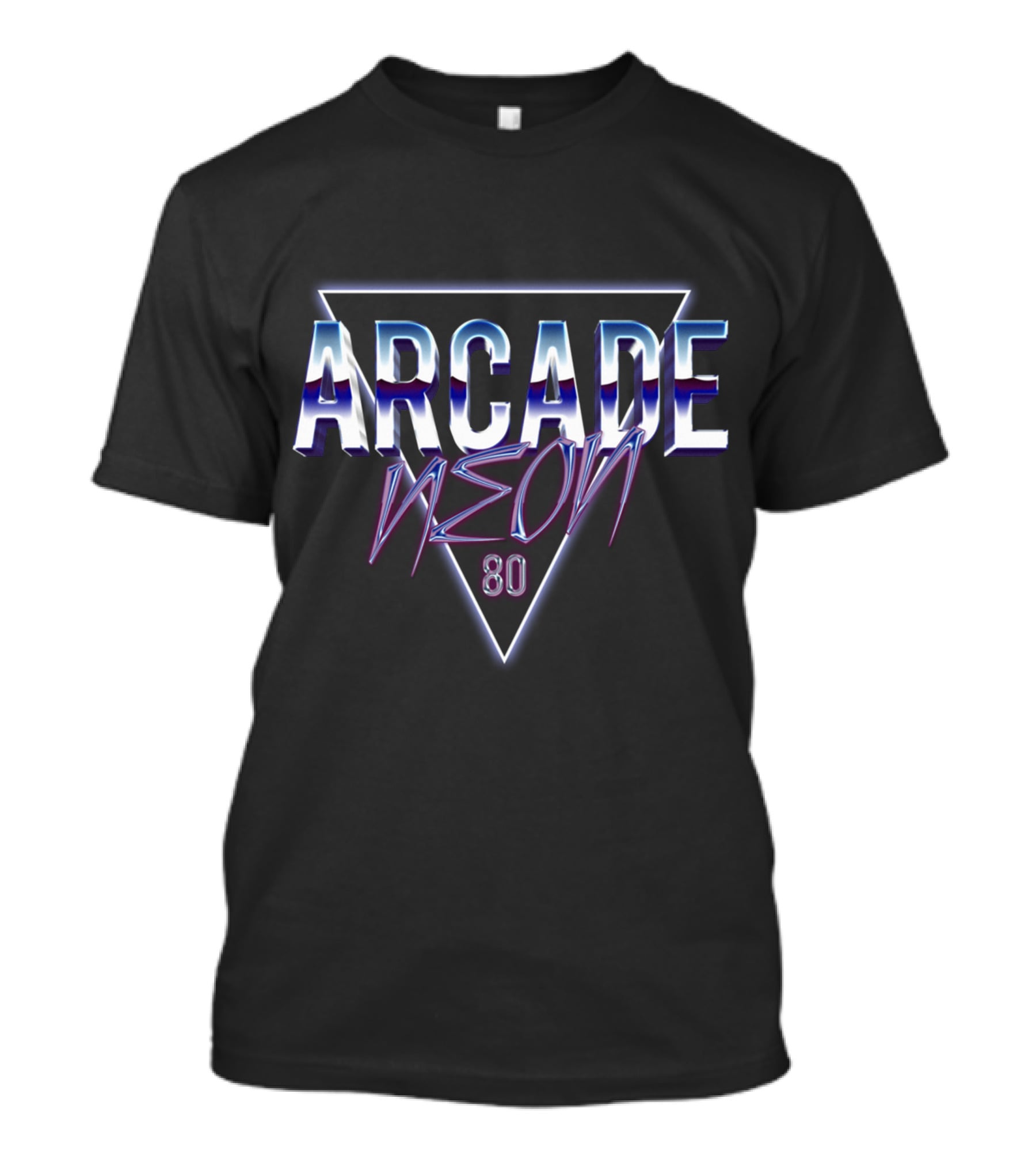 Arcade Neon 80s Retro Triangle T-Shirt