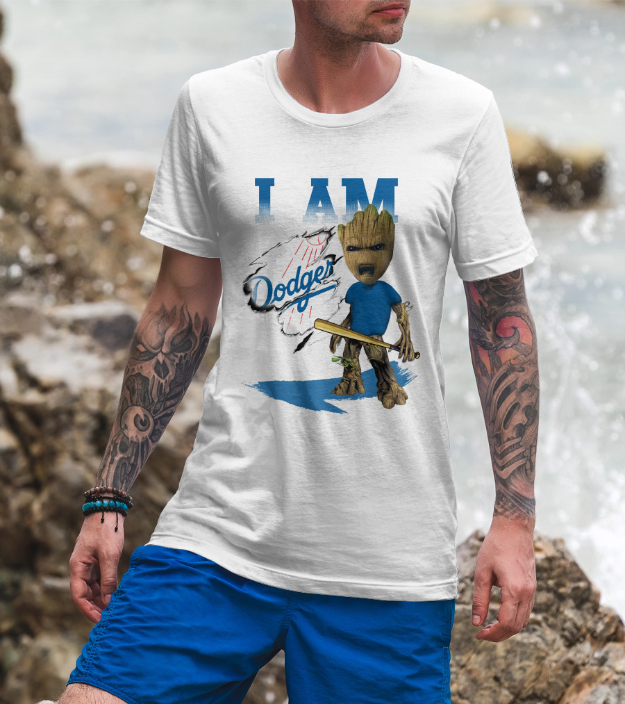 I Am Groot Dodgers Baseball T-Shirt