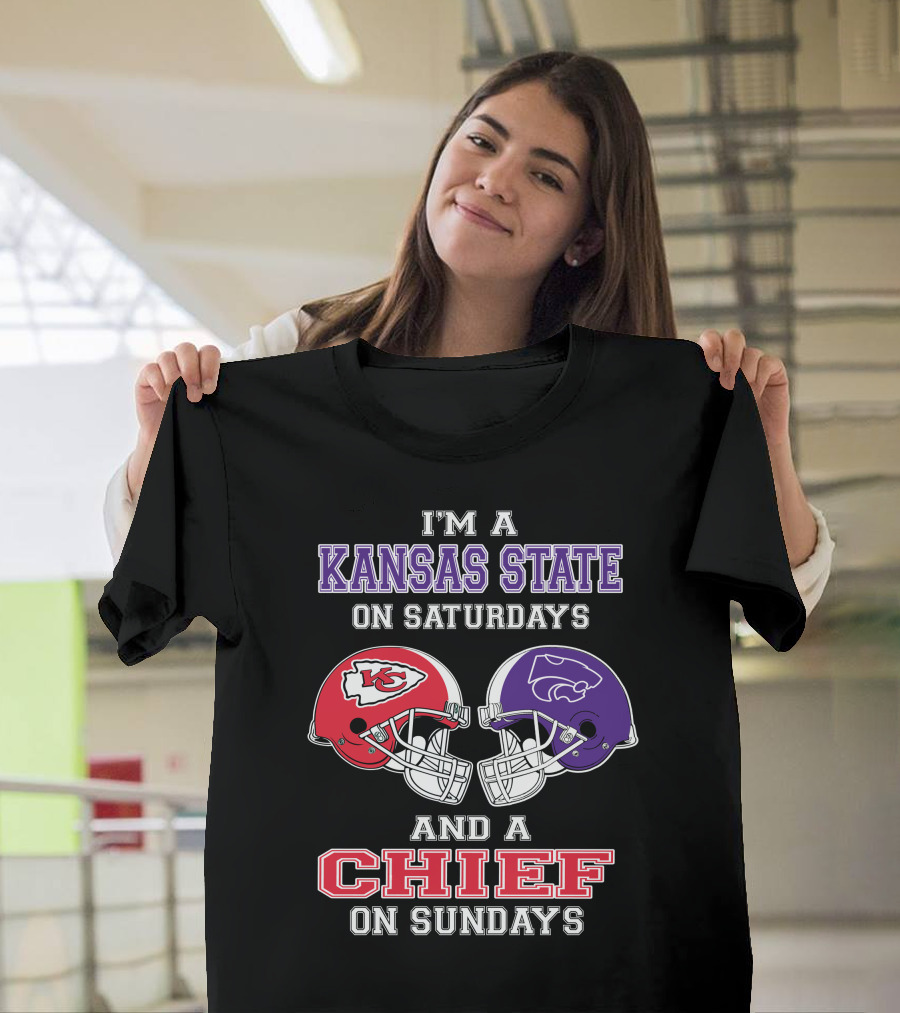 Kansas State Wildcats Saturdays Chiefs Sundays Football Fan T-Shirt