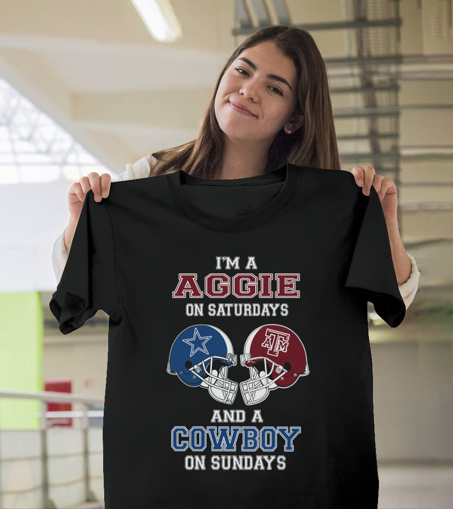 Texas A&M Aggie Saturdays And Dallas Cowboys Sundays Fan T-Shirt