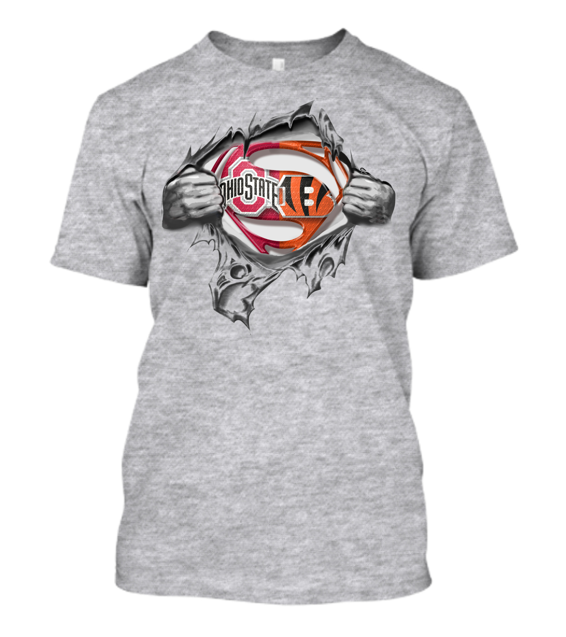 Ohio State Buckeyes Bengals Super Fan Logo Fusion T-Shirt