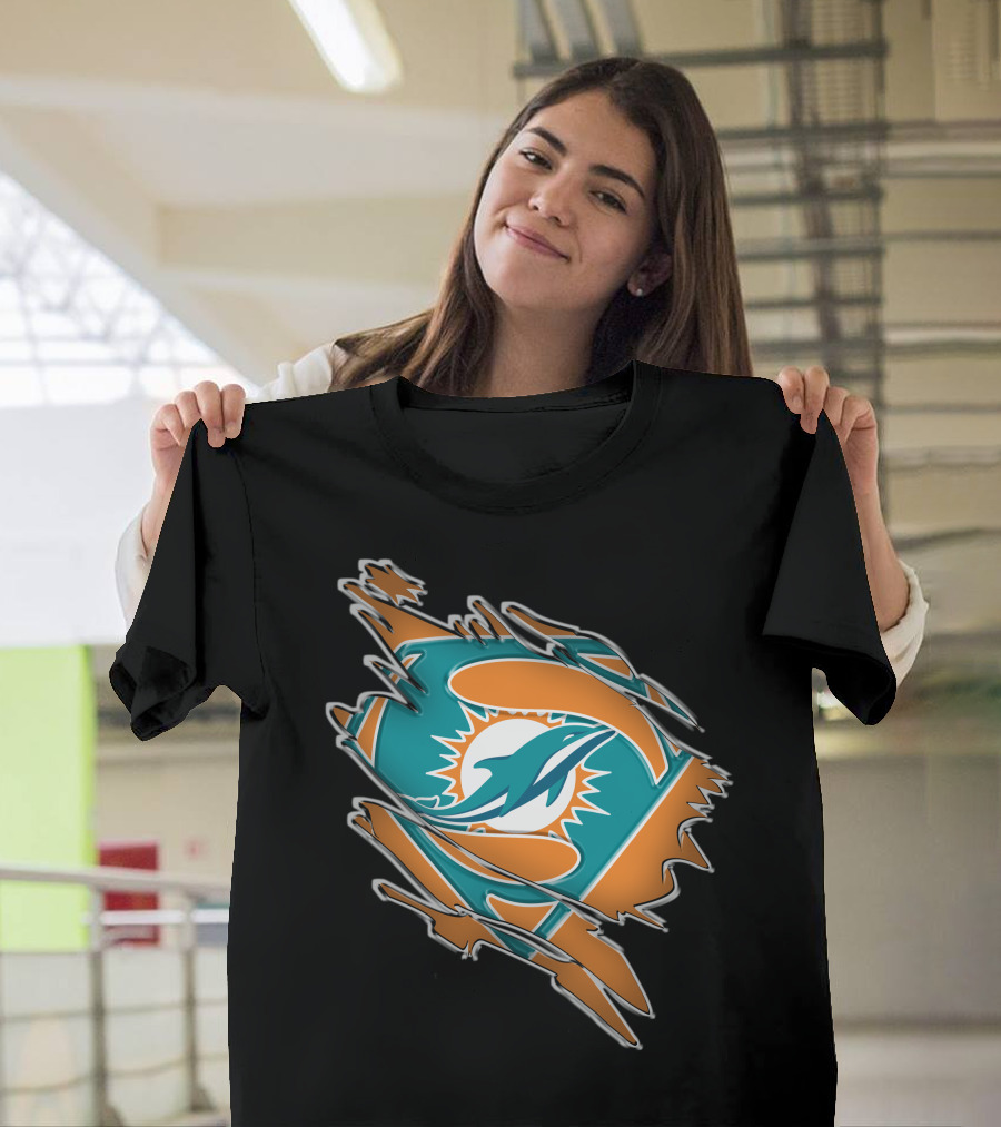 Miami Dolphins Superman Logo Fusion T-Shirt