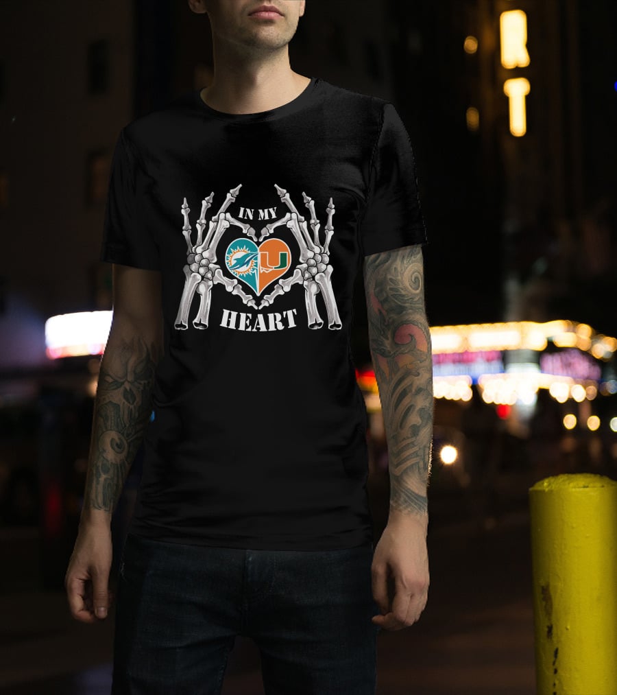 In My Heart Dolphins Hurricanes Skeleton Hands T-Shirt