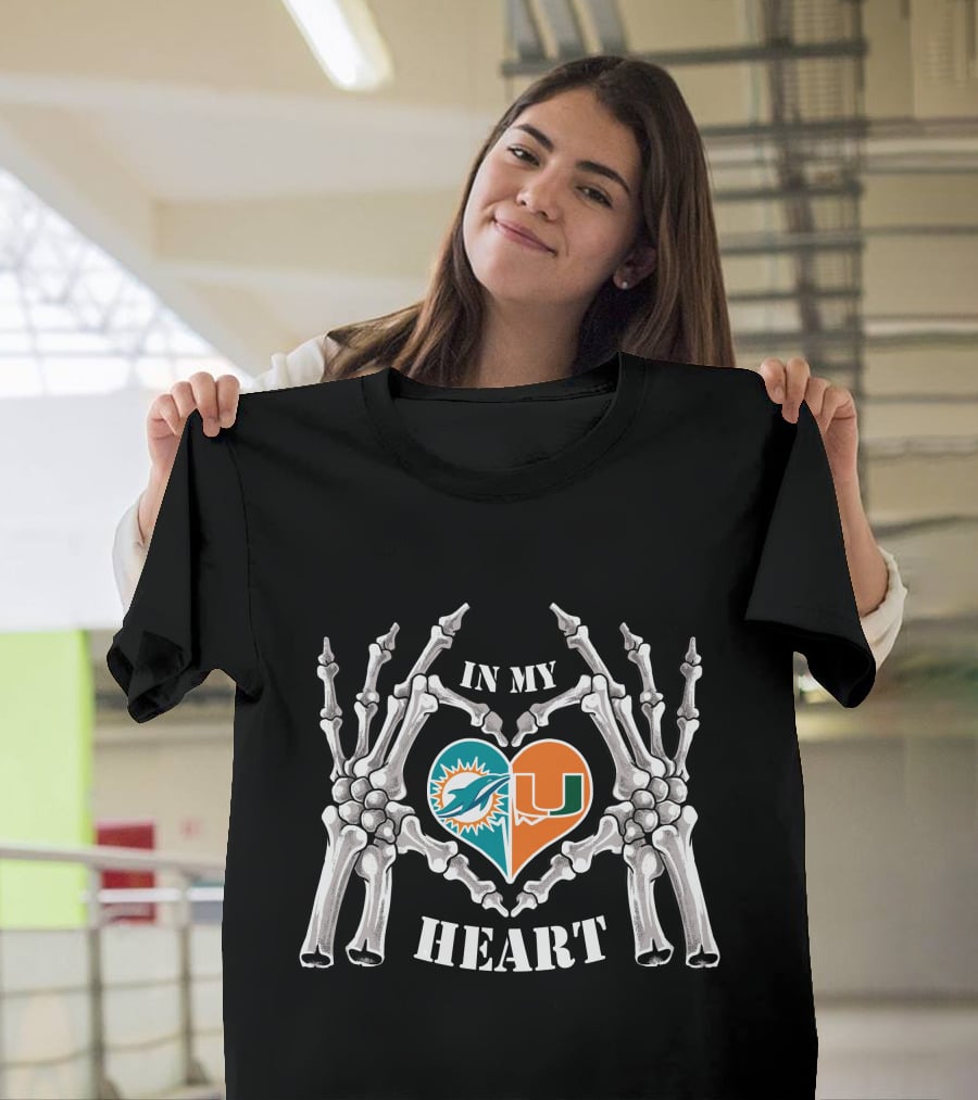 In My Heart Dolphins Hurricanes Skeleton Hands T-Shirt