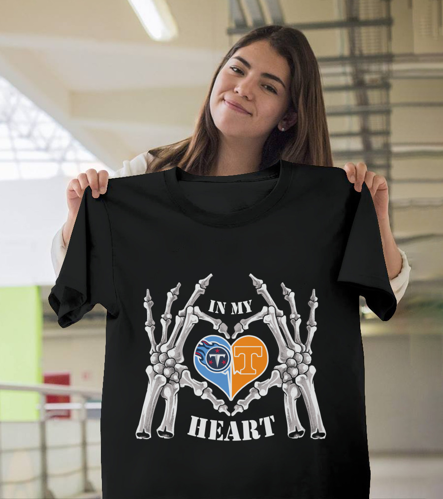 In My Heart Titans T Volunteers Skeleton Hands T-Shirt