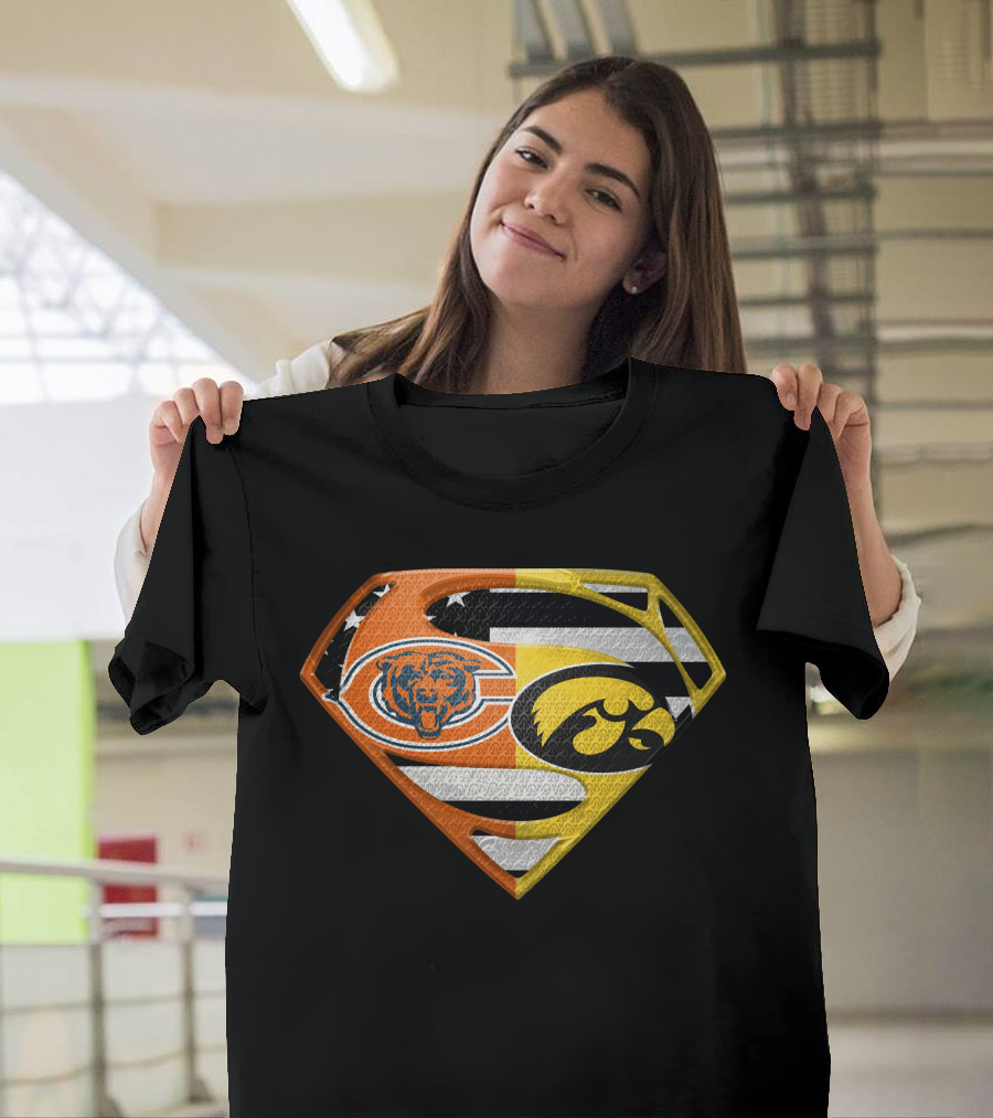 Chicago Bears Iowa Hawkeyes Superman Logo Spm T-Shirt