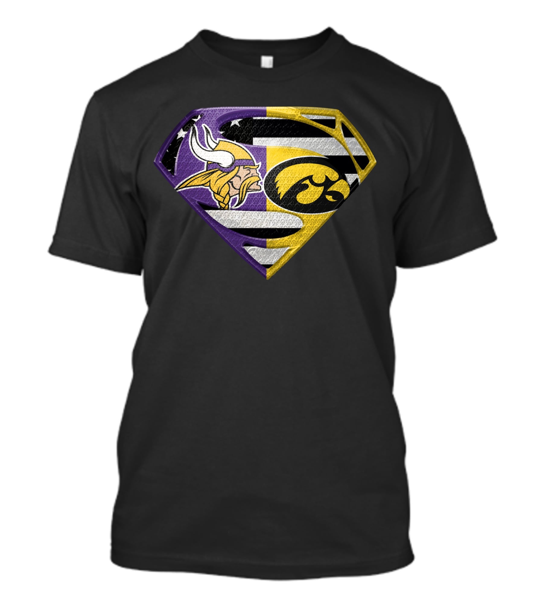Vikings Hawkeyes Crossover Emblem Spm T-Shirt