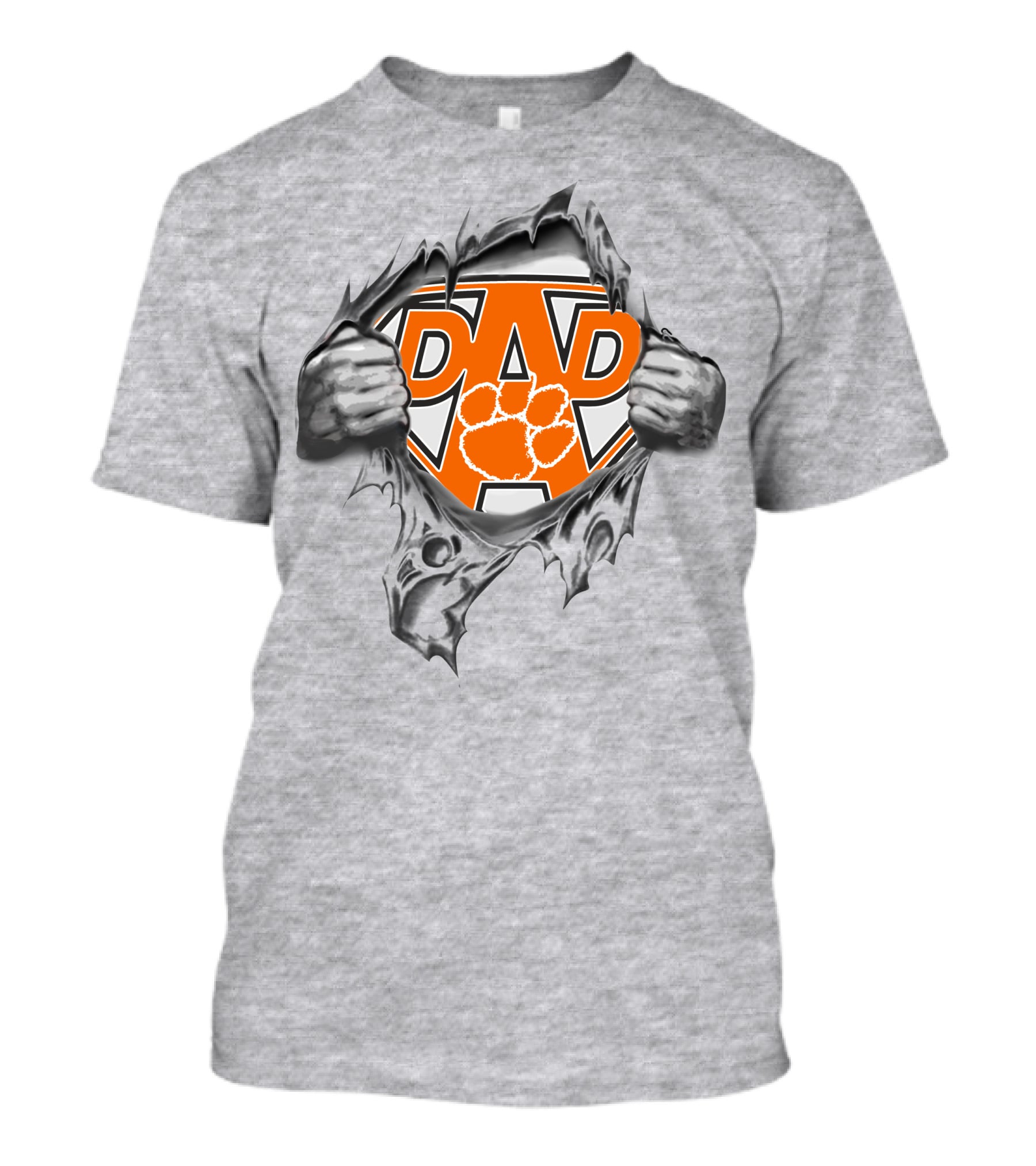 CLEMSON TIGERS Dad Superman Logo With Paw T-Shirt