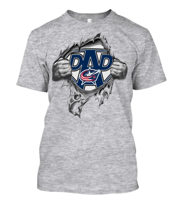 Blue Jackets Super Dad Dad Paw T-Shirt