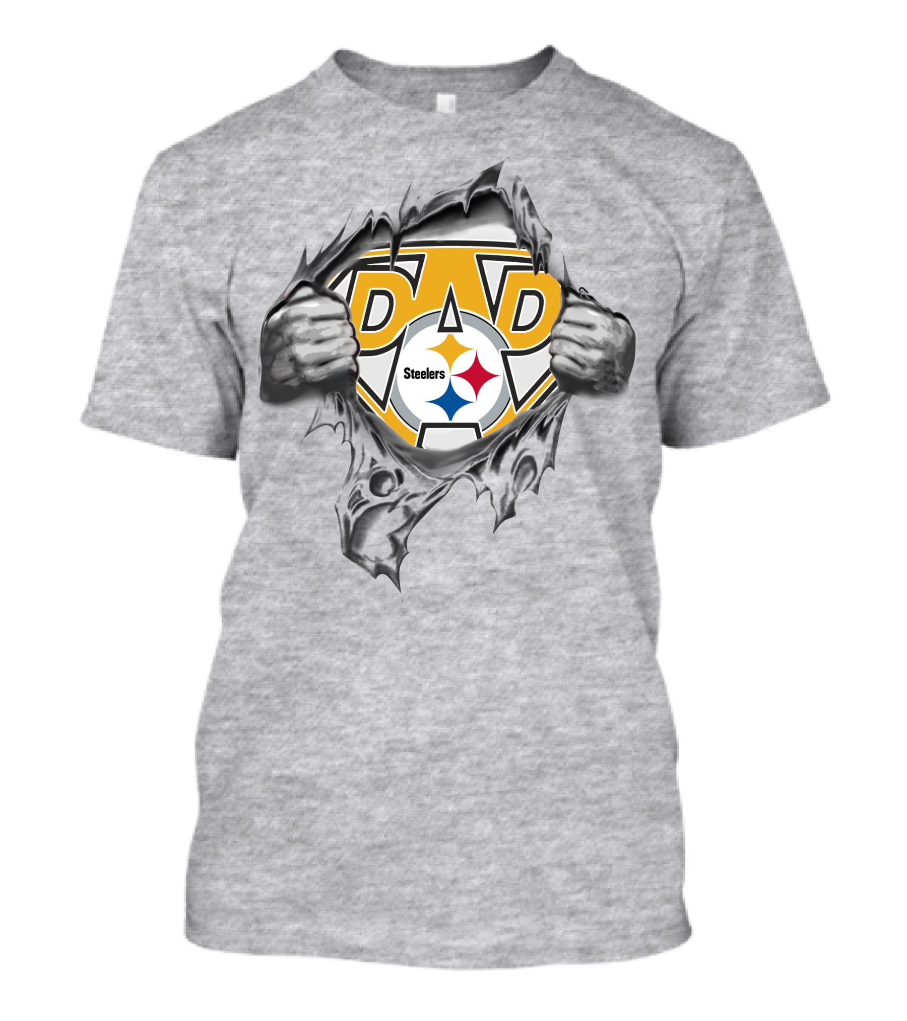 Steelers Super Dad Tattoo Ripped T-Shirt