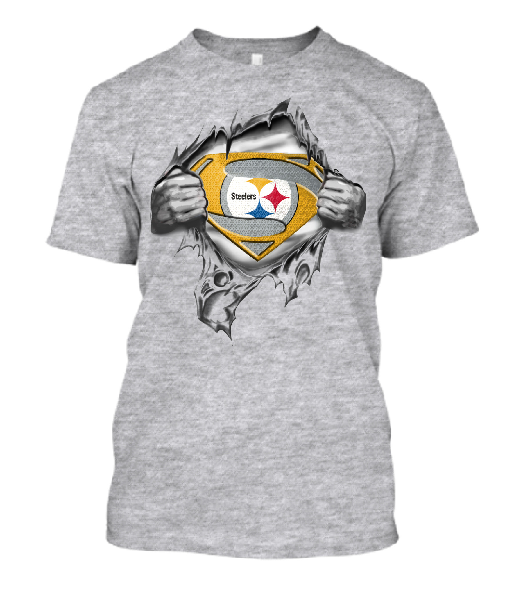 Steelers Logo Ripped Superman Shield T-Shirt