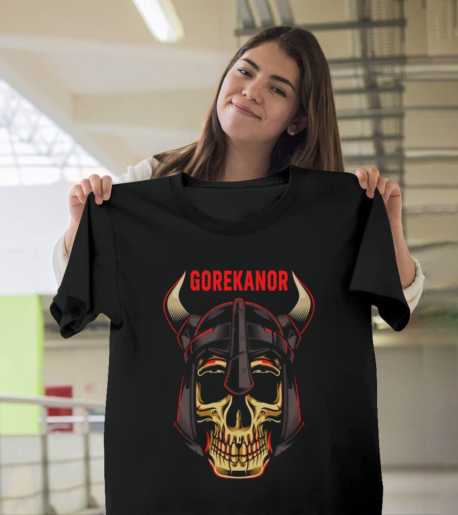 Gorekanor Skull Viking Helmet With Horns T-Shirt
