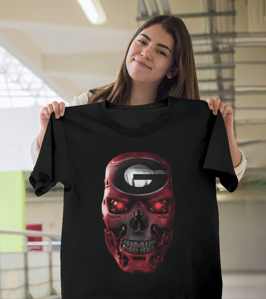 Georgia Bulldogs Skull Terminator T-Shirt