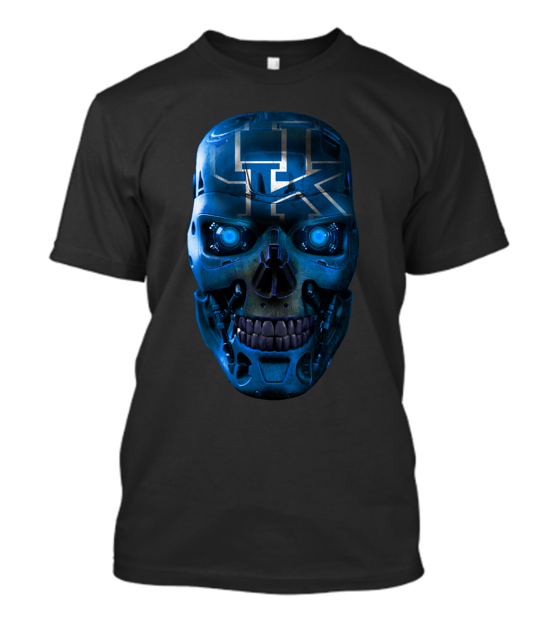 Skull UK Kentucky Wildcats Blue Metallic Face T-Shirt