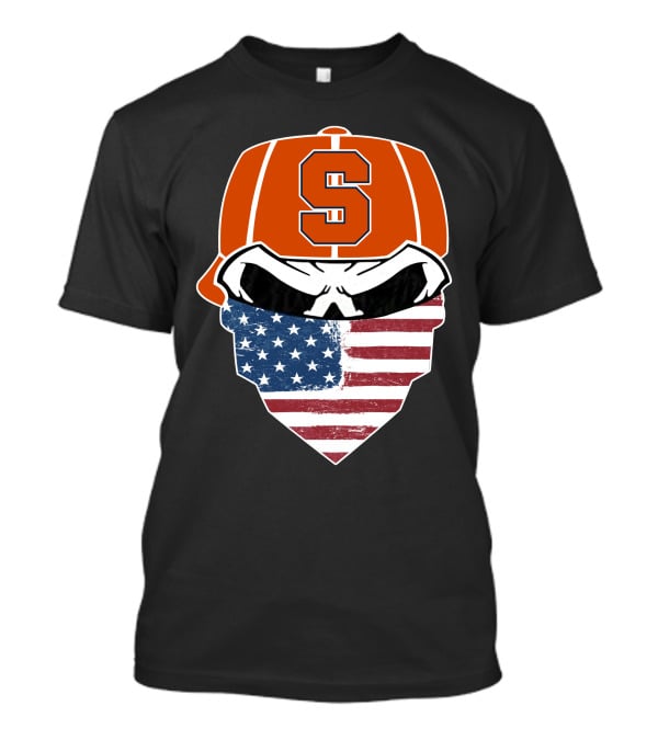 Syracuse Orange Skull American Flag T-Shirt