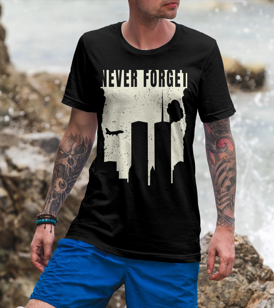 Never Forget 11Th Attacks Twin Towers Memorial T-Shirt