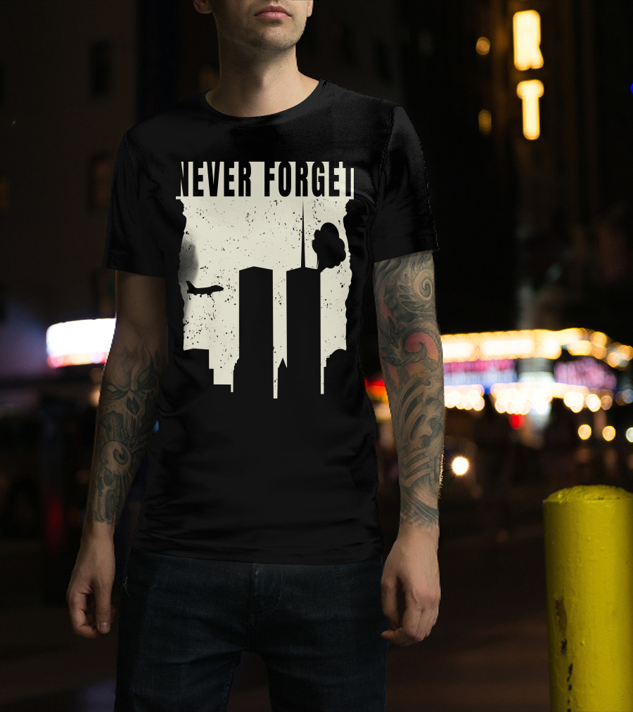 Never Forget 11Th Attacks Twin Towers Memorial T-Shirt