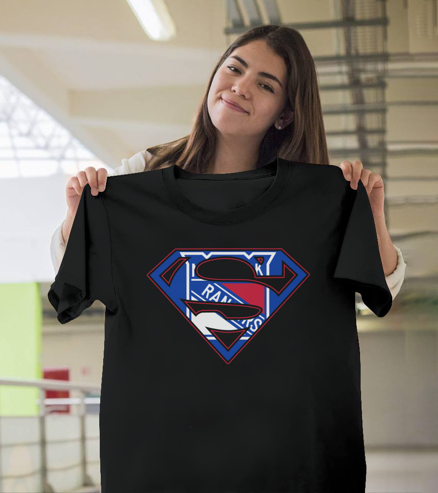 Super Man Rangers Nhl Team Logo Fusion T-Shirt