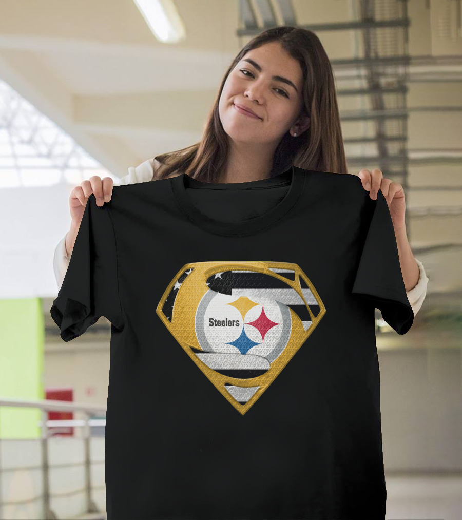Steelers Superman Logo Shield Emblem Steelers Crest T-Shirt