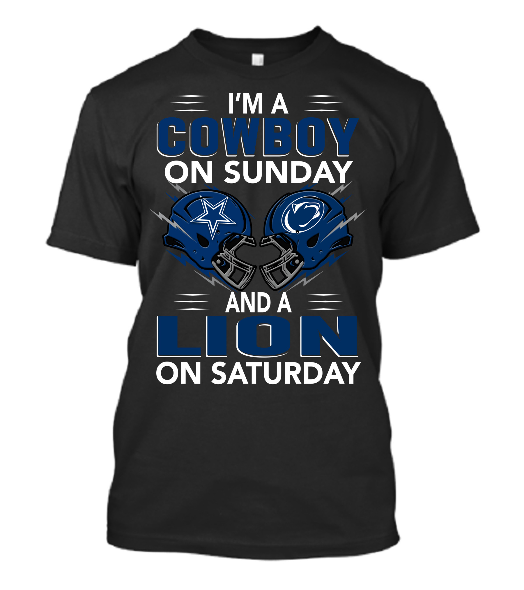 I'm A Cowboy On Sunday And A Lion On Saturday Helmets T-Shirt