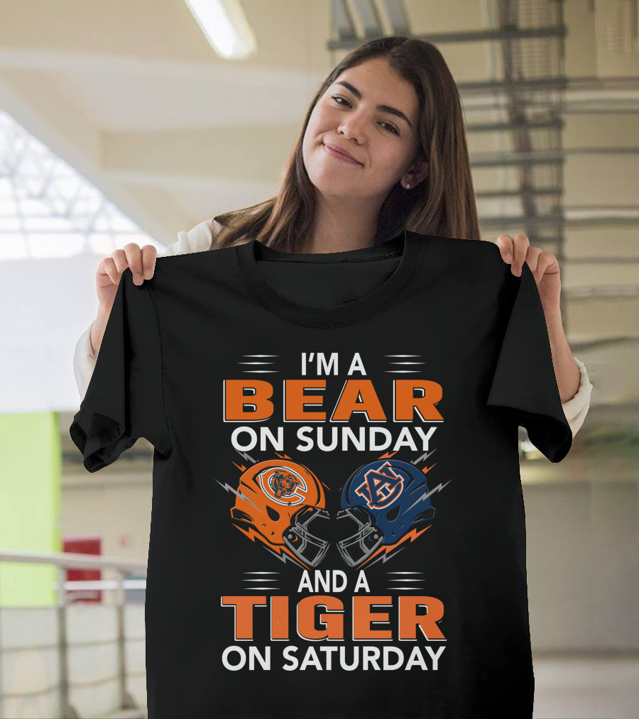 I'm A Bear On Sunday And A Tiger On Saturday Football Pride T-Shirt