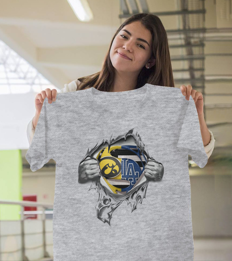 Hawkeyes LA Dodgers Superman Logo Fusion T-Shirt