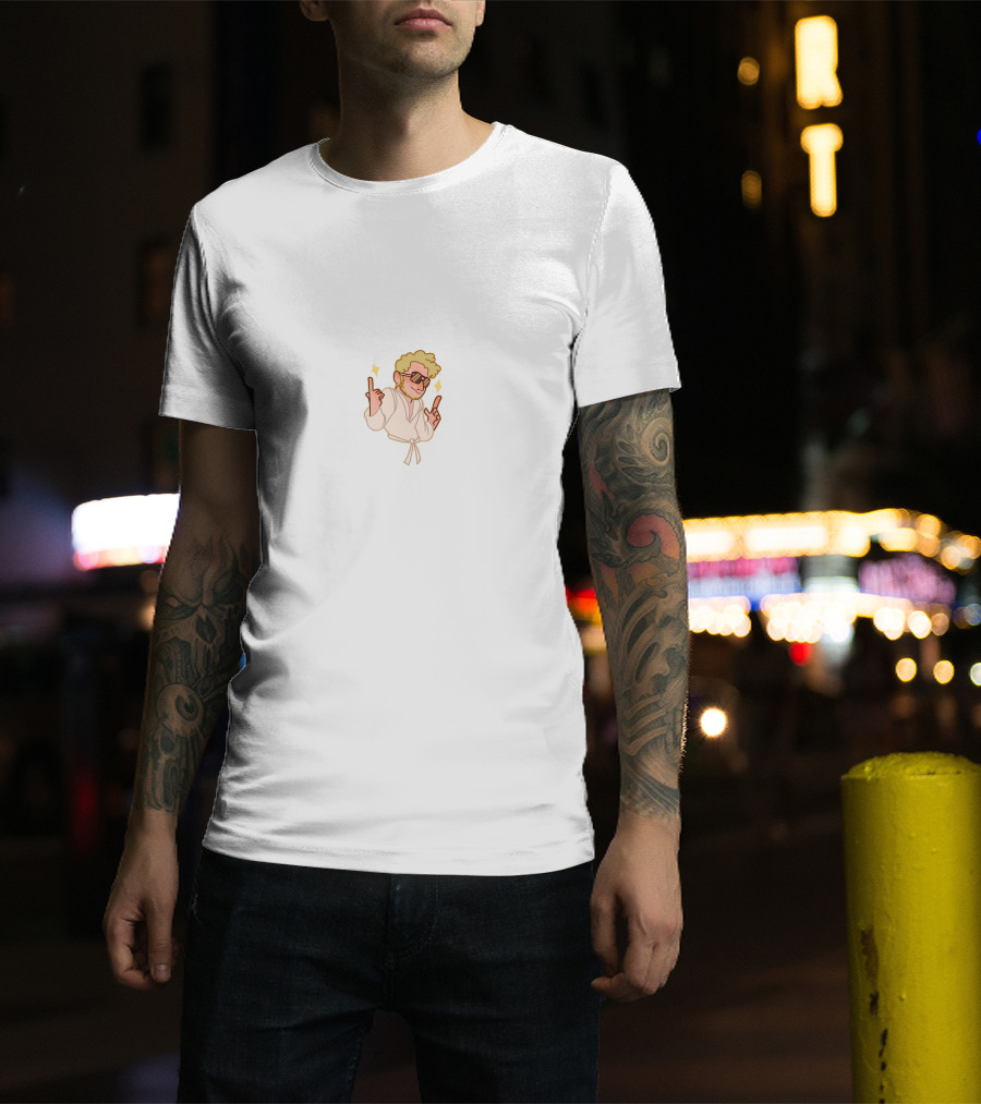 Yung Gravy Cartoon Character In Sunglasses And Robe With Hand Gestures T-Shirt