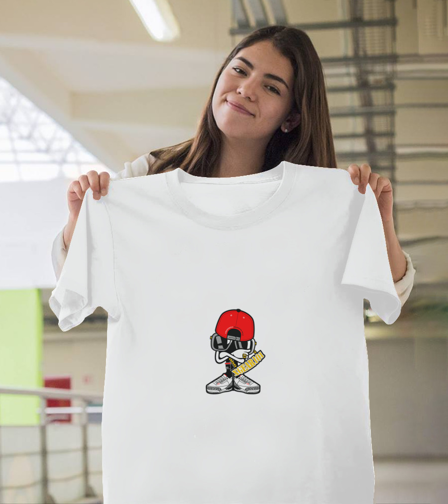 Stupid Fly Cartoon Character Red Cap Sneakers Hip Hop T-Shirt