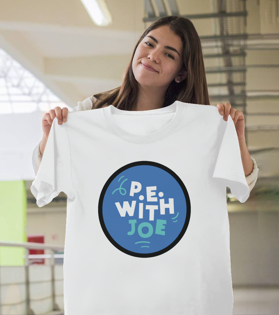 P.E. With Joe Fitness Icon Blue Circle T-Shirt