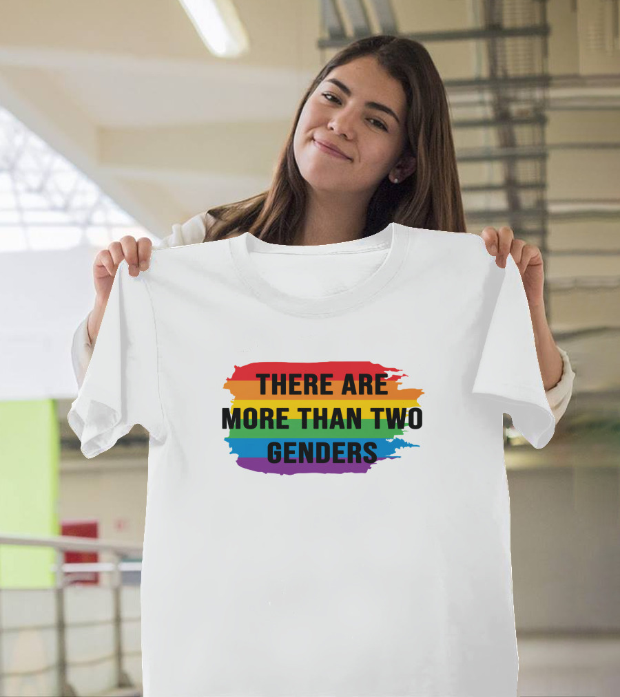 THERE ARE MORE THAN TWO GENDERS Rainbow Pride Flag T-Shirt