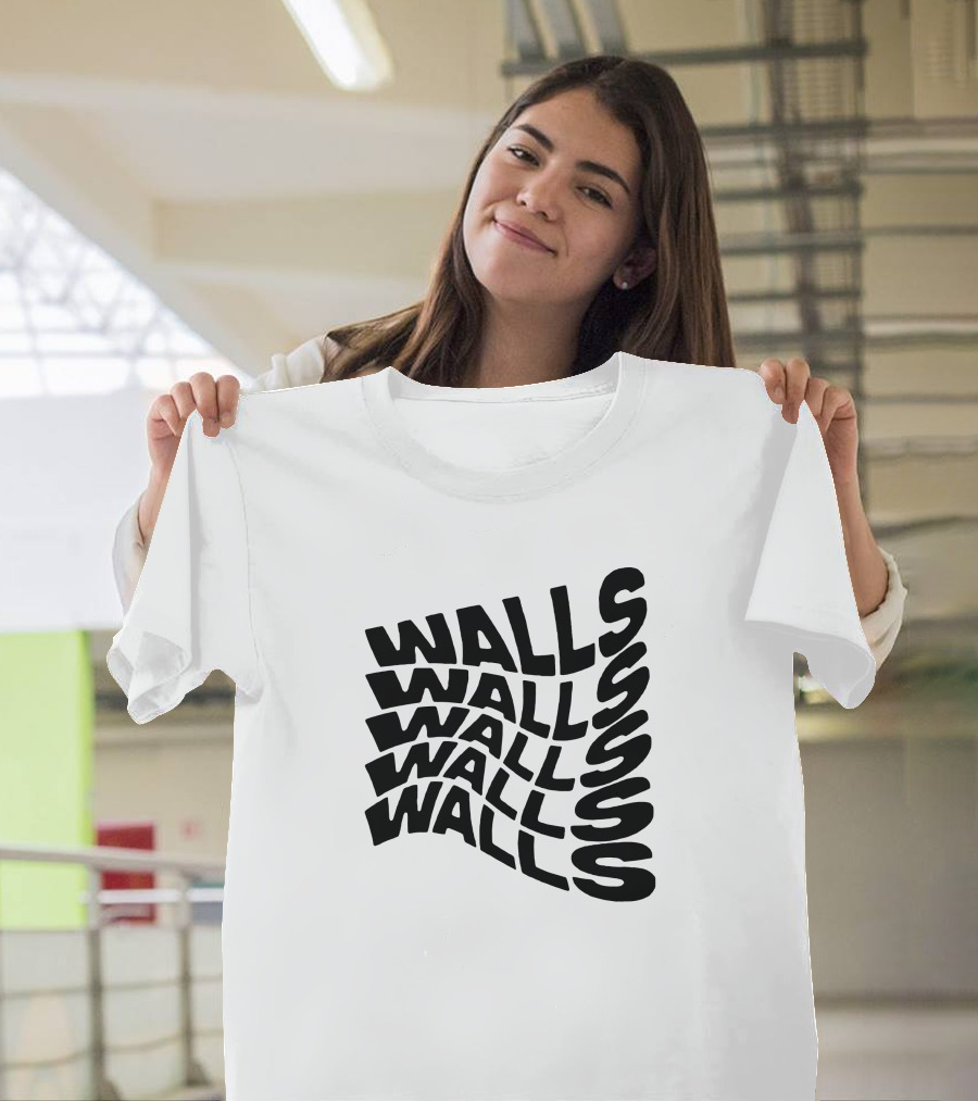 Wavy Black Walls Text Distortion T-Shirt