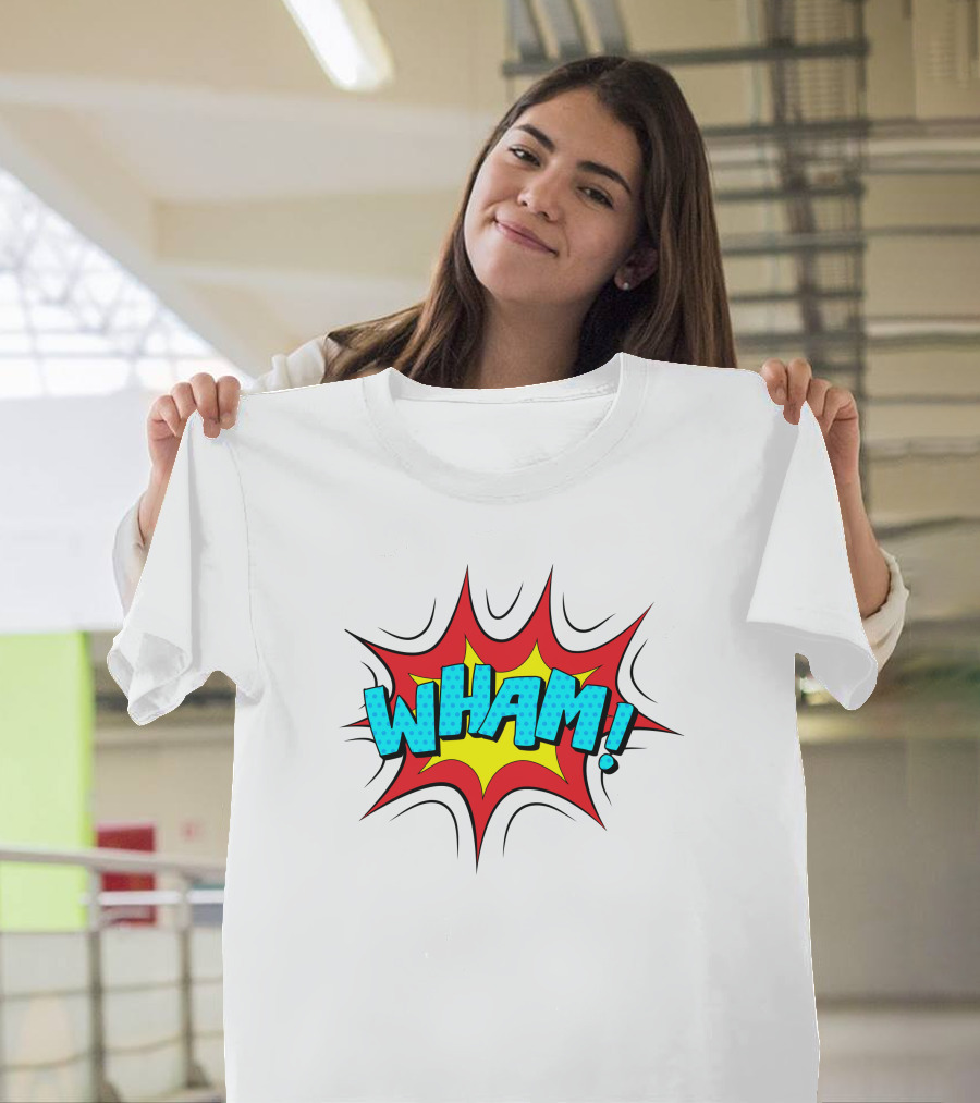 WHAM Comic Book Style Pop Art Explosion T-Shirt