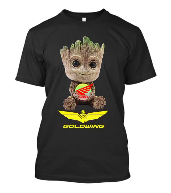 GOLDWING Honda Logo Tree Character Yellow Wings T-Shirt