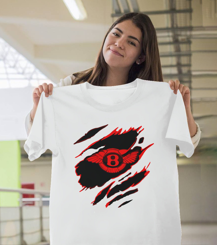 Bentley Red Winged Logo With Claw Marks T-Shirt