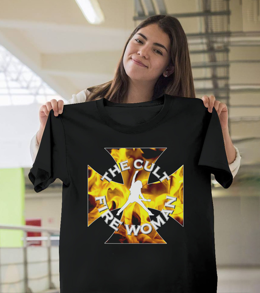 The Cult Fire Woman Flames Emblem T-Shirt