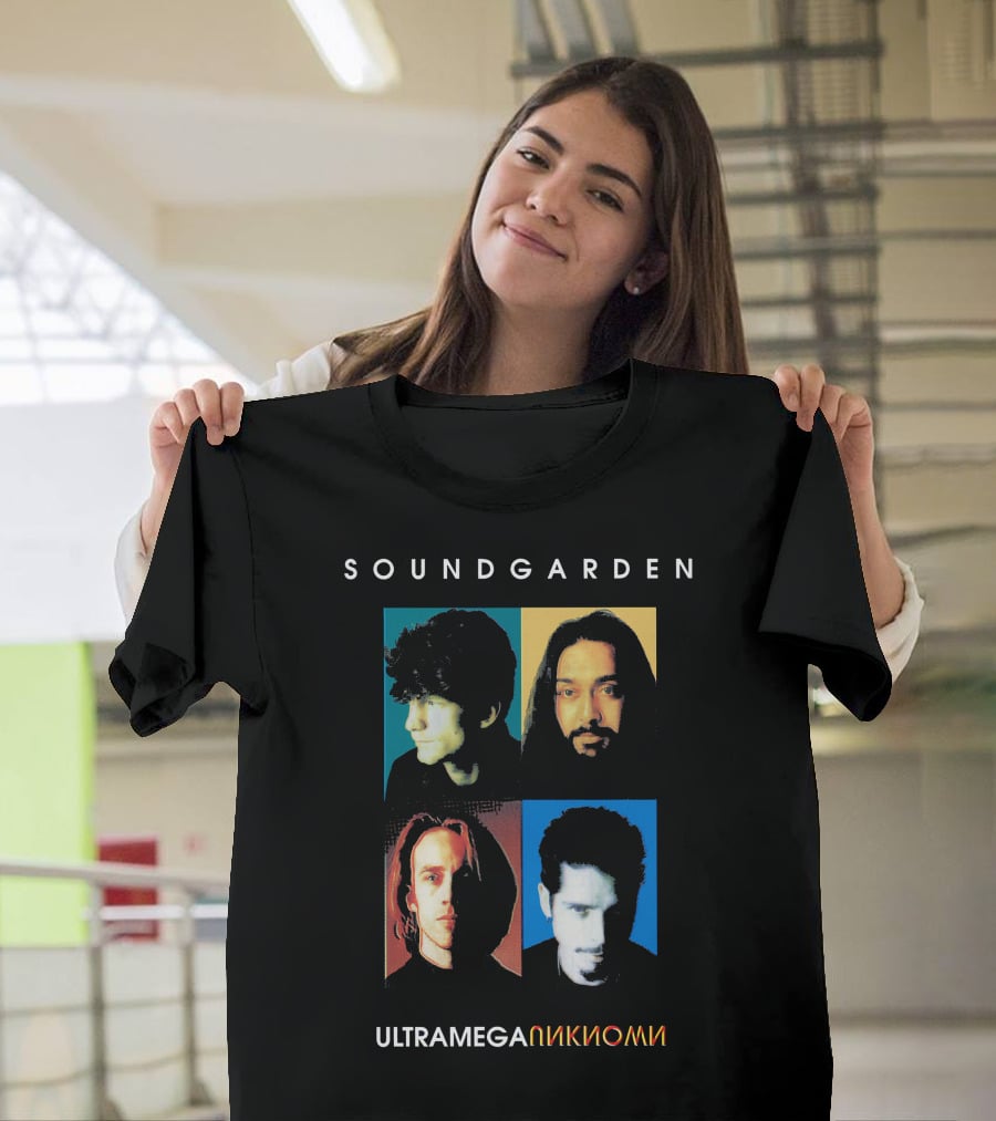 Soundgarden Ultramega OK Album Cover Quadrant Faces T-Shirt
