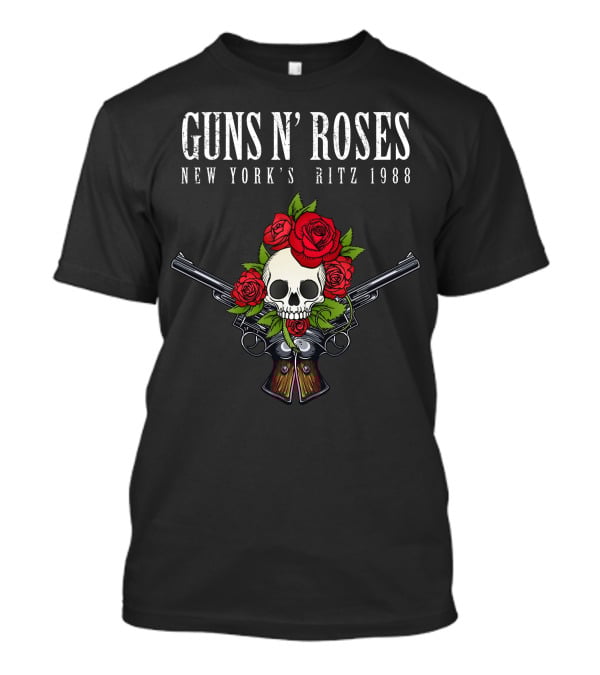 Guns N' Roses New York's Ritz 1988 Skull Roses Pistols T-Shirt