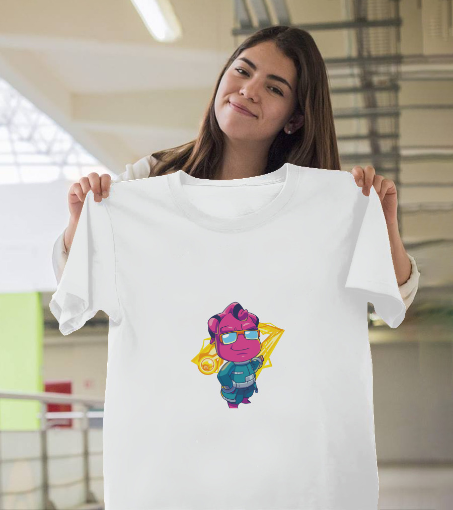 Jawsh Mi Token Character with Sunglasses and Yellow Star Background T-Shirt