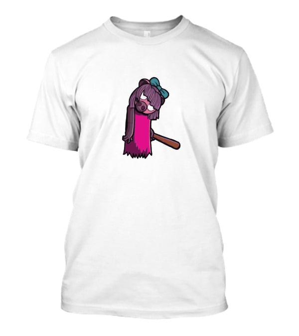 Kindly Keyin Bat-Wielding Purple Bear Character T-Shirt