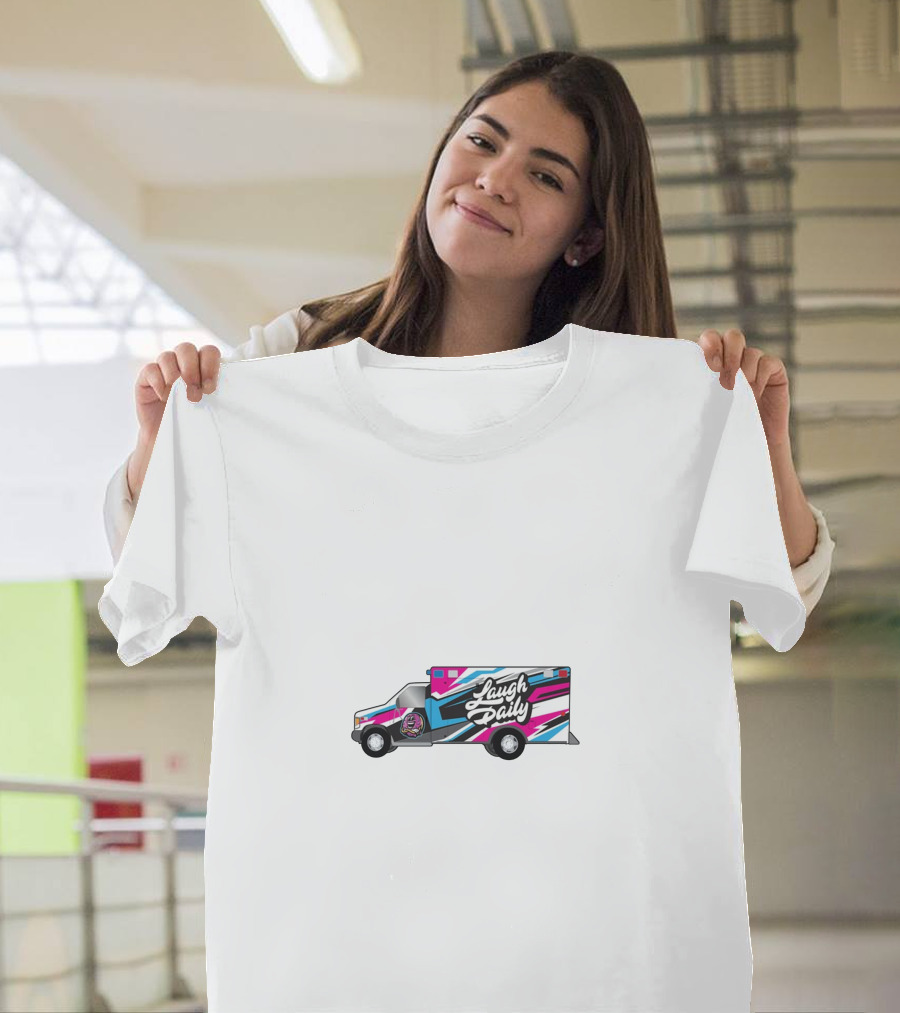 Laugh Daily JStu Colorful Truck T-Shirt