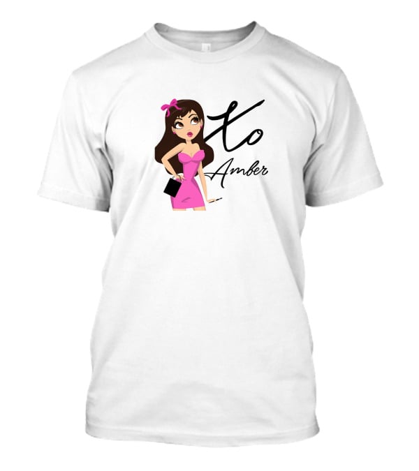 Xo Amber Scholl Pink Dress Cartoon T-Shirt