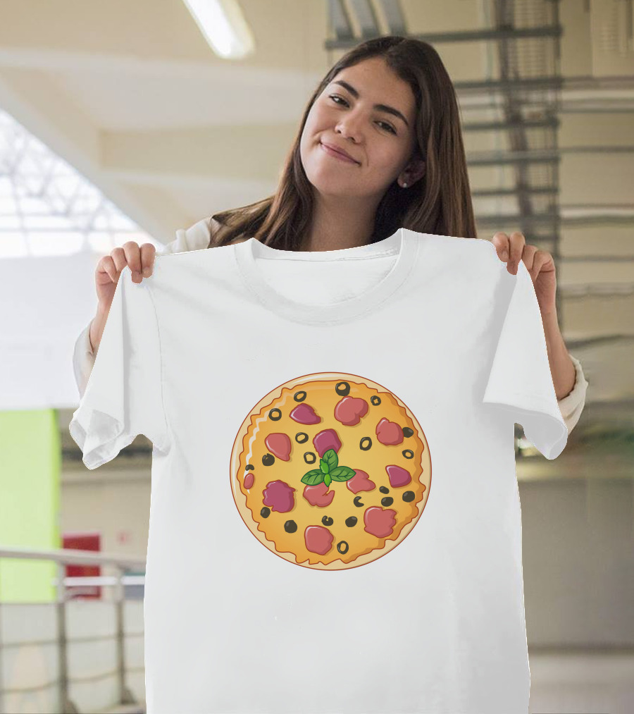 Pizza Meaning Basil Olive Pepperoni Pizza T-Shirt